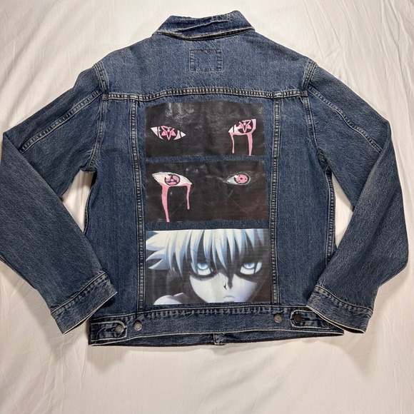 Levi Strauss Signature Other - Levi Strauss Signature Mens Anime Custom Denim Jacket‎ Blue Sharingan Killua L